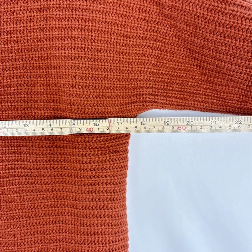 Kojooin Button Front Cardigan Women's Small Rust Knit Sweater‎ Casual Cozy Fall